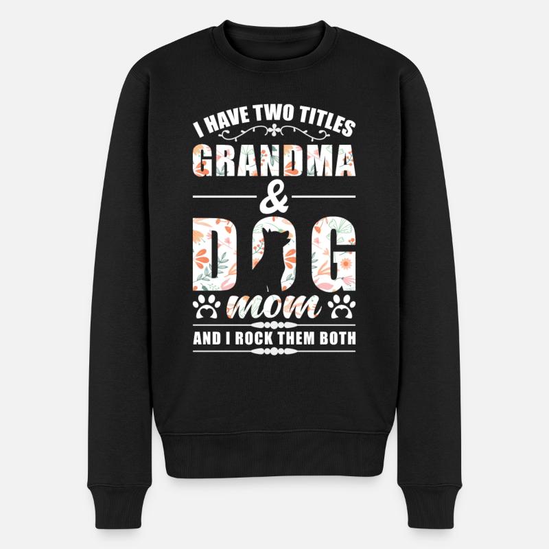 Oma & Hunde Mama - Männer Premium Bio Pullover - Schwarz