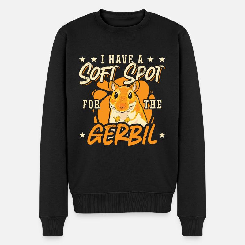 Gerbille J’ai un faible pour le rongeur gerbille - Pull Premium bio Homme - noir