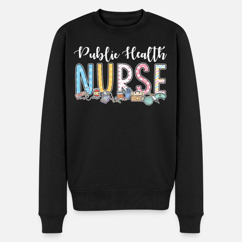 Krankenschwester Im Öffentlichen Gesundheitswesen - Männer Premium Bio Pullover - Schwarz