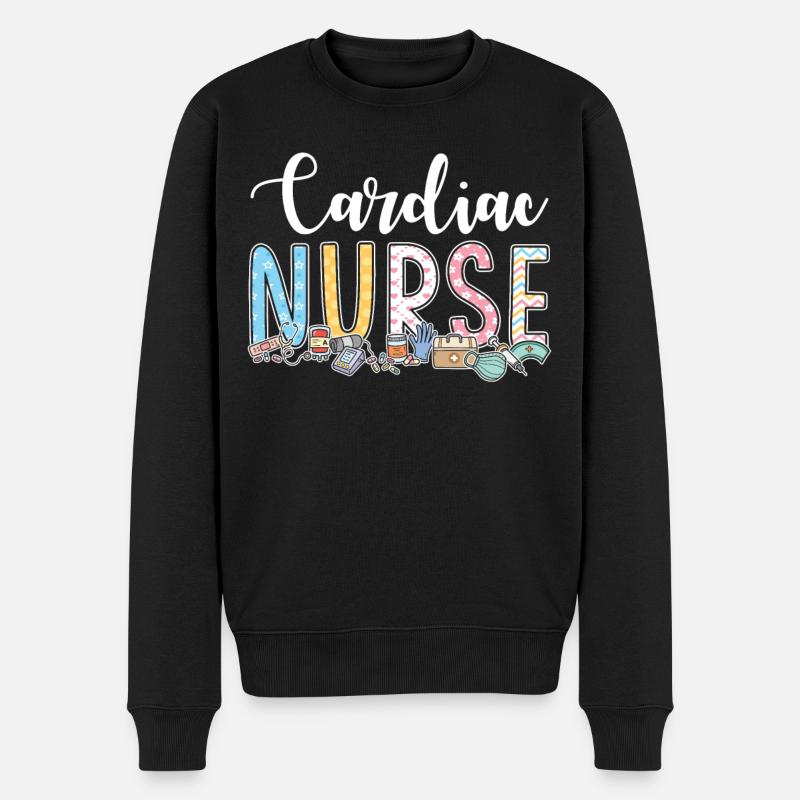 Idée cadeau pour infirmière cardiaque - Pull Premium bio Homme - noir