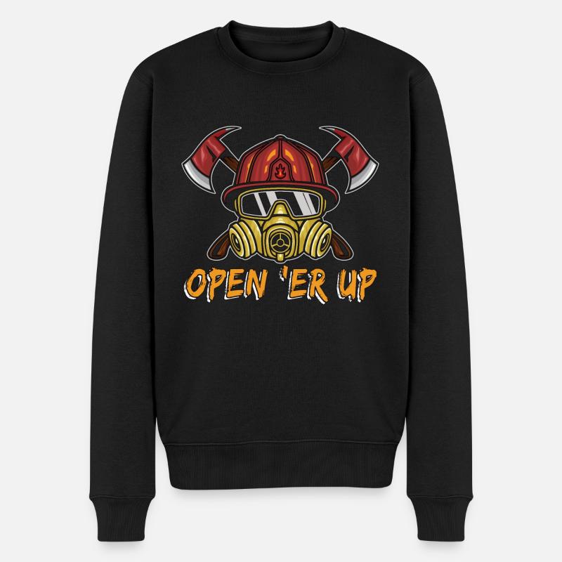 Chief Firefighter Open 'Er Up Fireman Firefighter - Männer Premium Bio Pullover - Schwarz