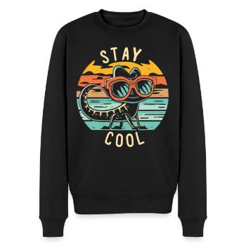 Lézard rétro avec lunettes de soleil - Pull Premium bio Homme - noir - Devant - Nico (187cm)