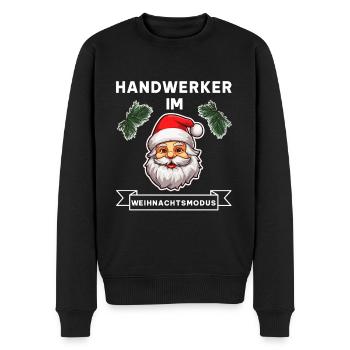 Lustiger Handwerker Handwerk Weihnachten Spruch - Männer Premium Bio Pullover - Schwarz - Vorne - Nico (187cm)
