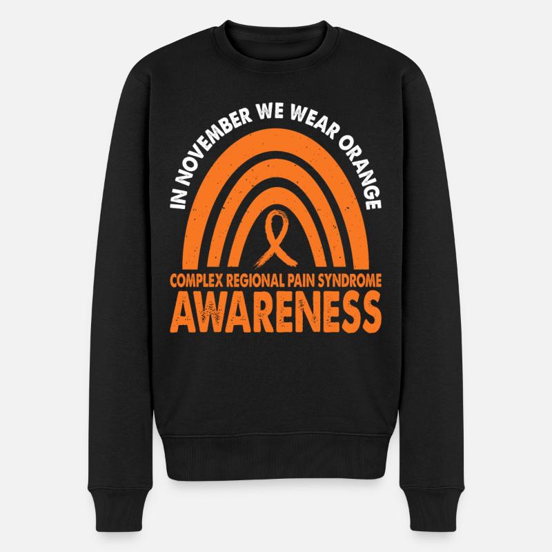 Im November Tragen Wir Orange Crps Awareness Month - Männer Premium Bio Pullover - Schwarz