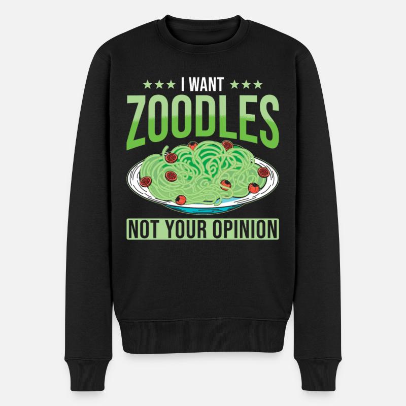 Zoodles Pâtes aux courgettes Dicton - Pull Premium bio Homme - noir