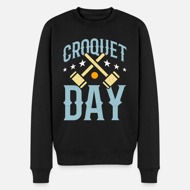 Croquet Day Outdoor Game Mallet Croquet Master - Männer Premium Bio Pullover - Schwarz