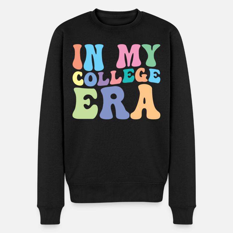 Hochschule Retro Groovy Student - Männer Premium Bio Pullover - Schwarz
