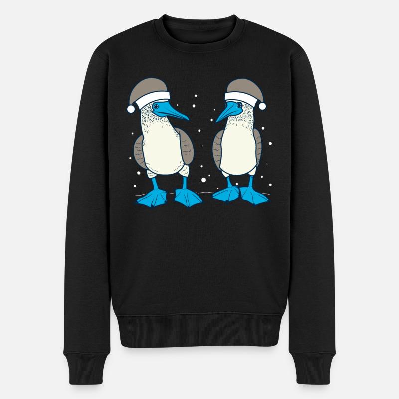 Blaufusstölpel Weihnachten - Männer Premium Bio Pullover - Schwarz