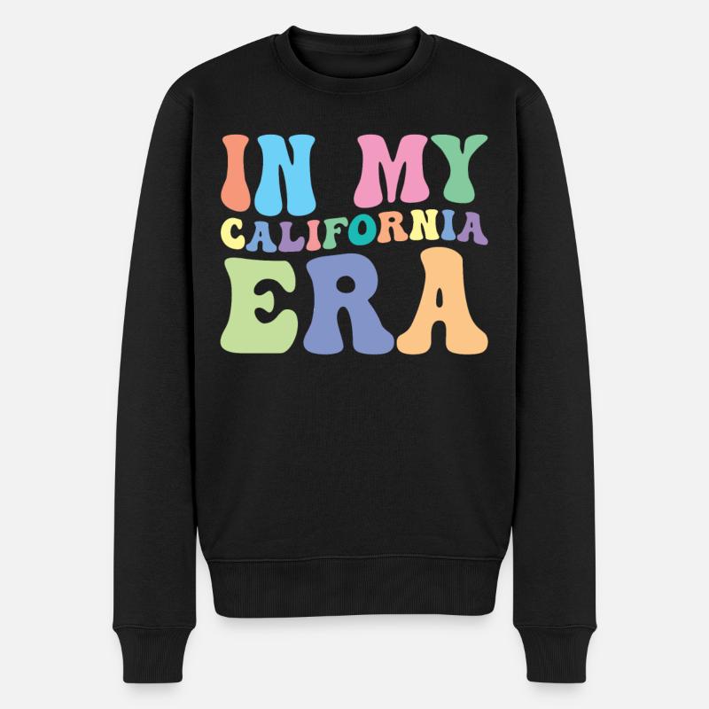 Kalifornien Retro Groovy - Männer Premium Bio Pullover - Schwarz