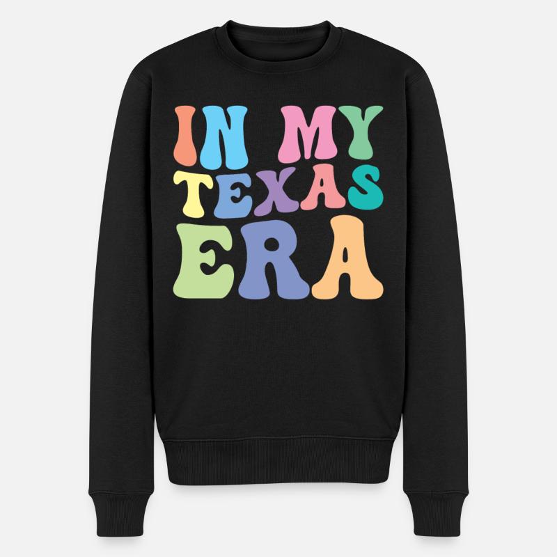 Texas Retro Groovy - Männer Premium Bio Pullover - Schwarz