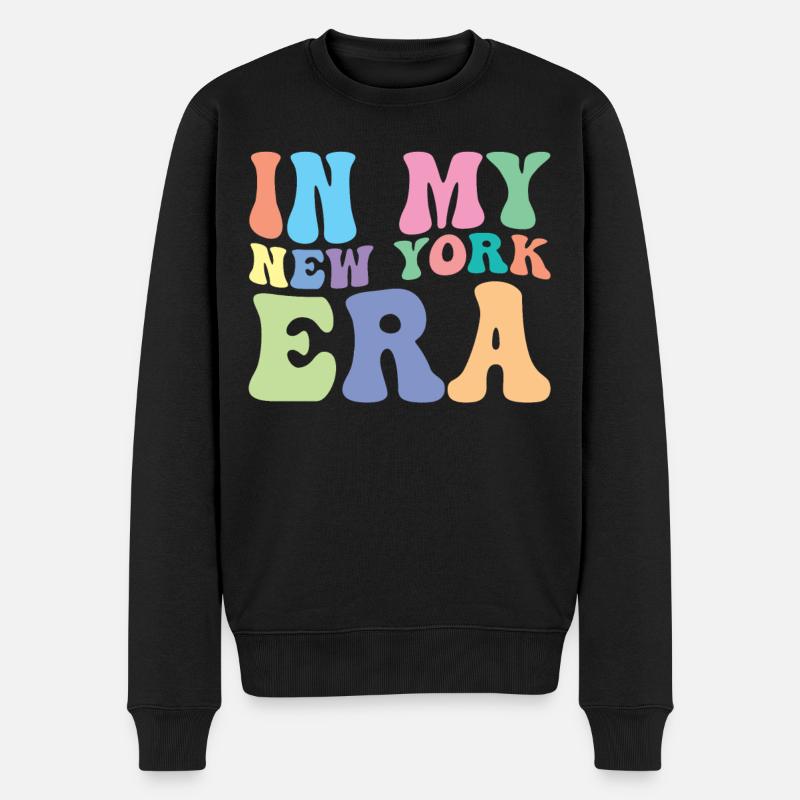 New York Retro Groovy - Männer Premium Bio Pullover - Schwarz