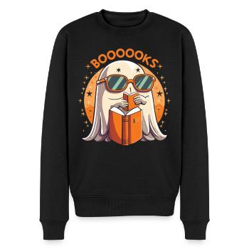Spooky Stories: The Reading Ghost - Men's Premium Organic Jumper - black - Front - Nico (187cm)