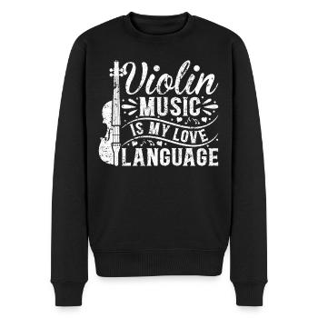 Violin Music Is My Love Language Playing A Violin - Männer Premium Bio Pullover - Schwarz - Vorne - Nico (187cm)