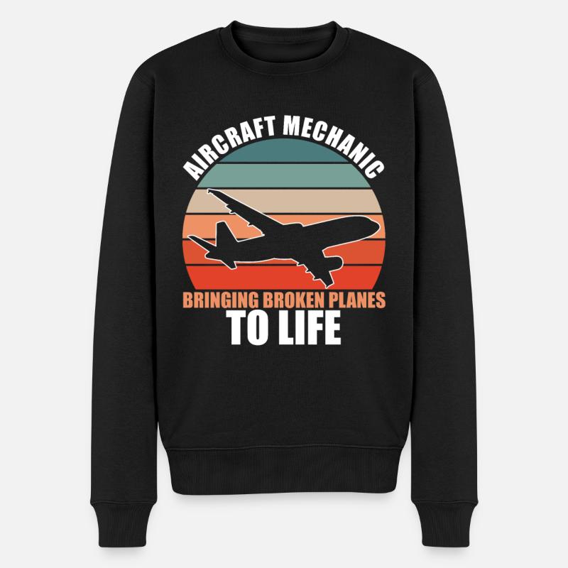 Mécanicien d’aéronefs - Pull Premium bio Homme - noir