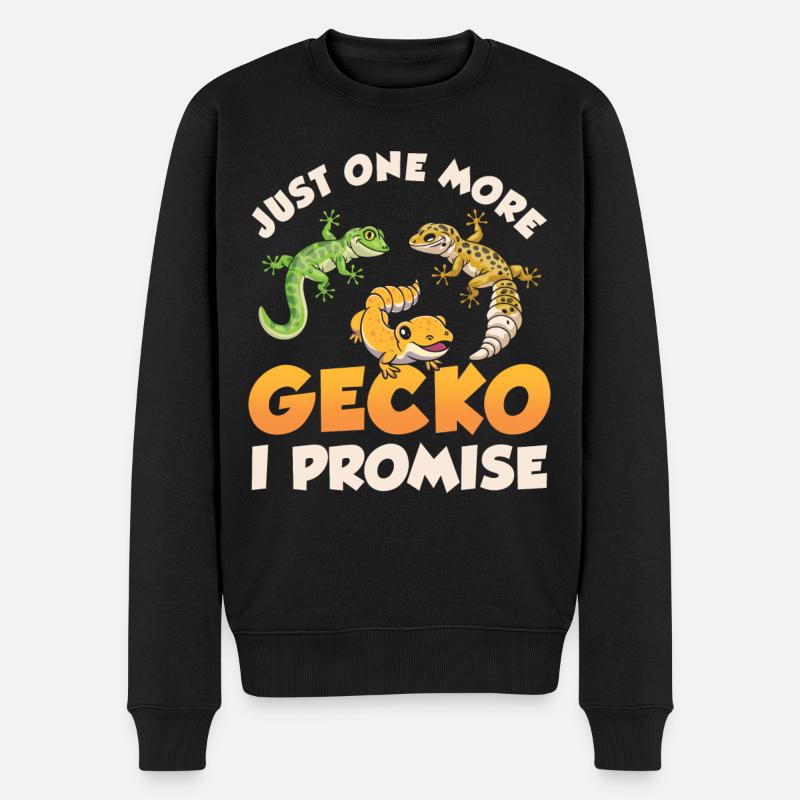 Gecko Lustig Nur noch einen Gecko Versprochen - Männer Premium Bio Pullover - Schwarz