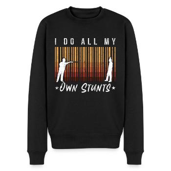 Target Sports I Do All My Own Stunts Shooting Club - Men's Premium Organic Jumper - black - Front - Nico (187cm)