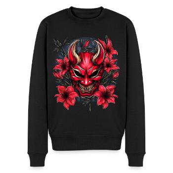 Hannya Red Lily - Pull Premium bio Homme - noir - Devant - Nico (187cm)