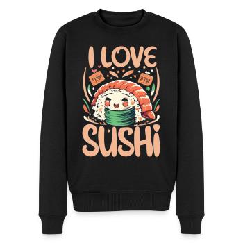 Süße Sushi Freude - Für Sushi-Liebhaber mit Herz - Männer Premium Bio Pullover - Schwarz - Vorne - Nico (187cm)