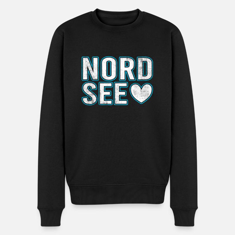 Nordsee - Männer Premium Bio Pullover - Schwarz