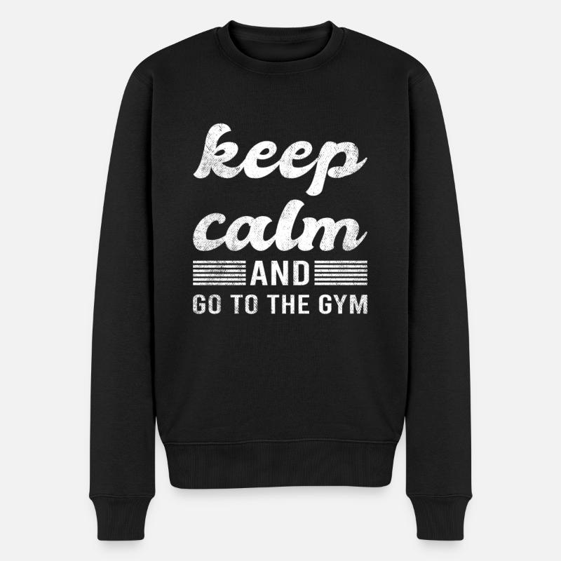 Gym Spruch - Männer Premium Bio Pullover - Schwarz
