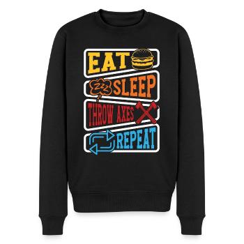 Target Sports Eat Sleep Throw Axes Shooting Sports - Men's Premium Organic Jumper - black - Front - Nico (187cm)