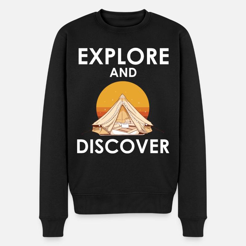 Explore and discover - Men's Premium Organic Jumper - black