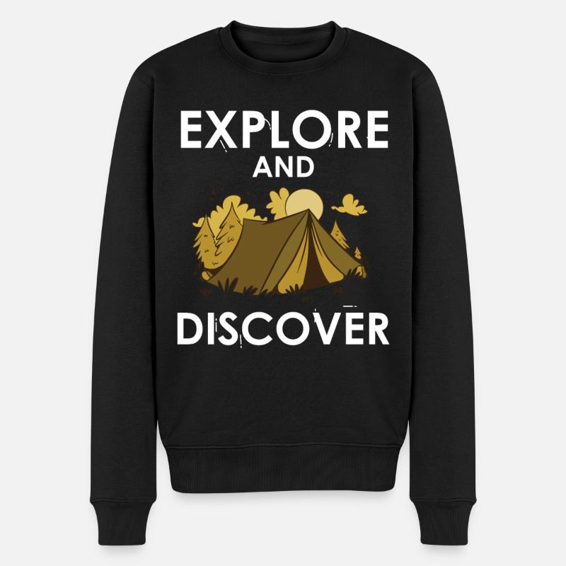 Explore and discover - Men's Premium Organic Jumper - black