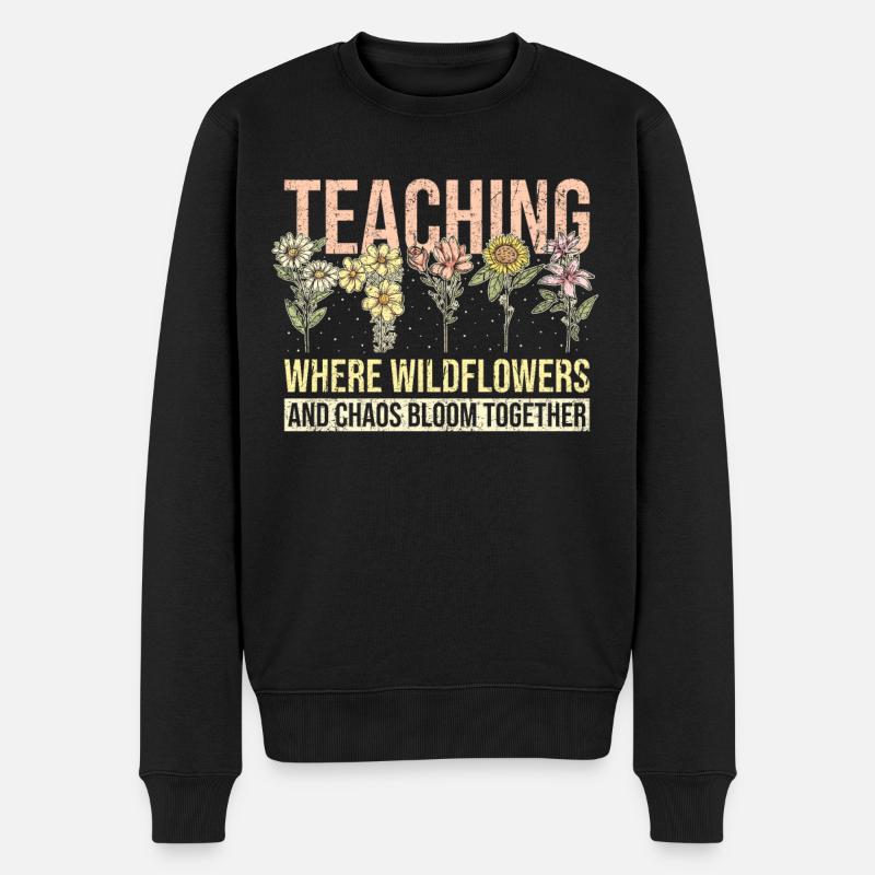 Enseignant Funny Flower Teaching - Pull Premium bio Homme - noir