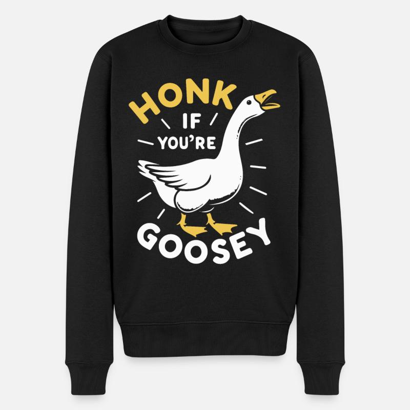 Honk Gans - Männer Premium Bio Pullover - Schwarz
