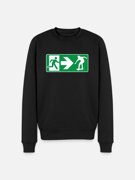 Emergency Exit Skateboard Skater - Men's Premium Organic Jumper - black
