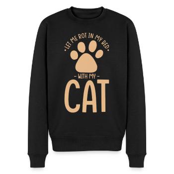 Chat Nap Paresse Laissez-moi pourrir dans mon lit avec mon chat - Pull Premium bio Homme - noir - Devant - Nico (187cm)