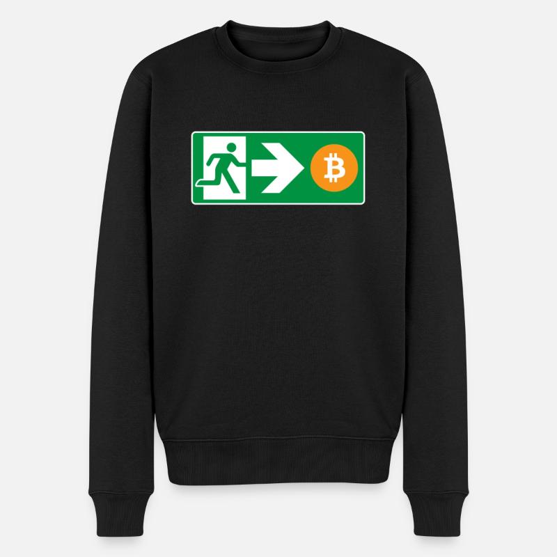 Emergency Exit Bitcoin Bitcoiner - Men's Premium Organic Jumper - black