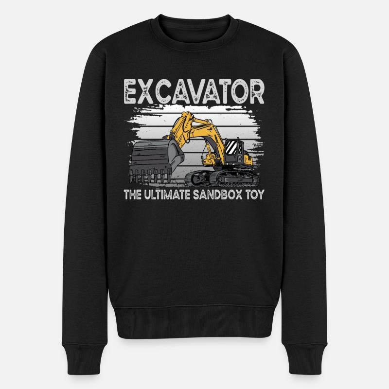 Excavator Sandpit - Men's Premium Organic Jumper - black