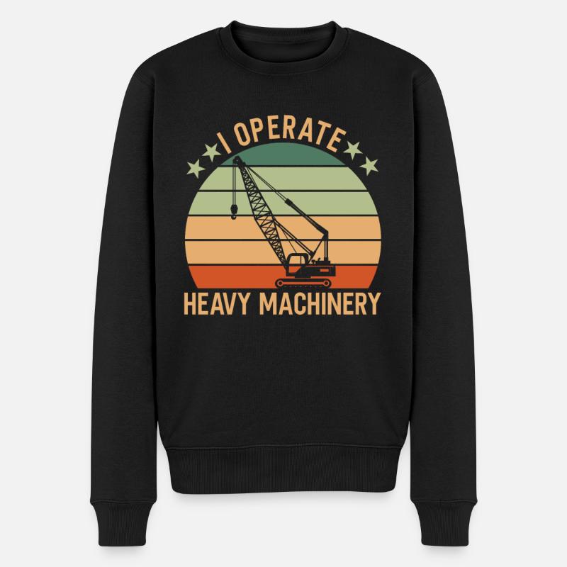 Kranfahrer Spruch - Männer Premium Bio Pullover - Schwarz