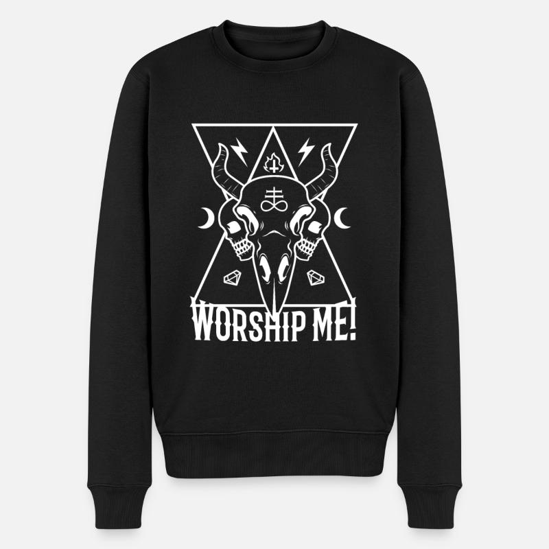 Worship me - Männer Premium Bio Pullover - Schwarz