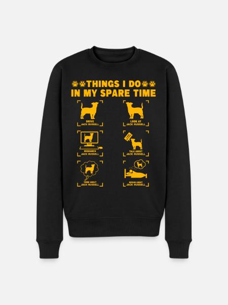 Ce que je fais pendant mon temps libre Jack Russell - Pull Premium bio Homme - noir