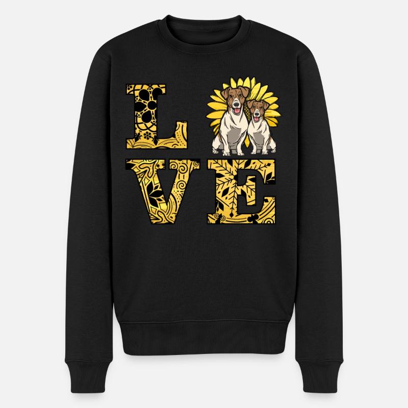 Jack Russell Amour - Pull Premium bio Homme - noir