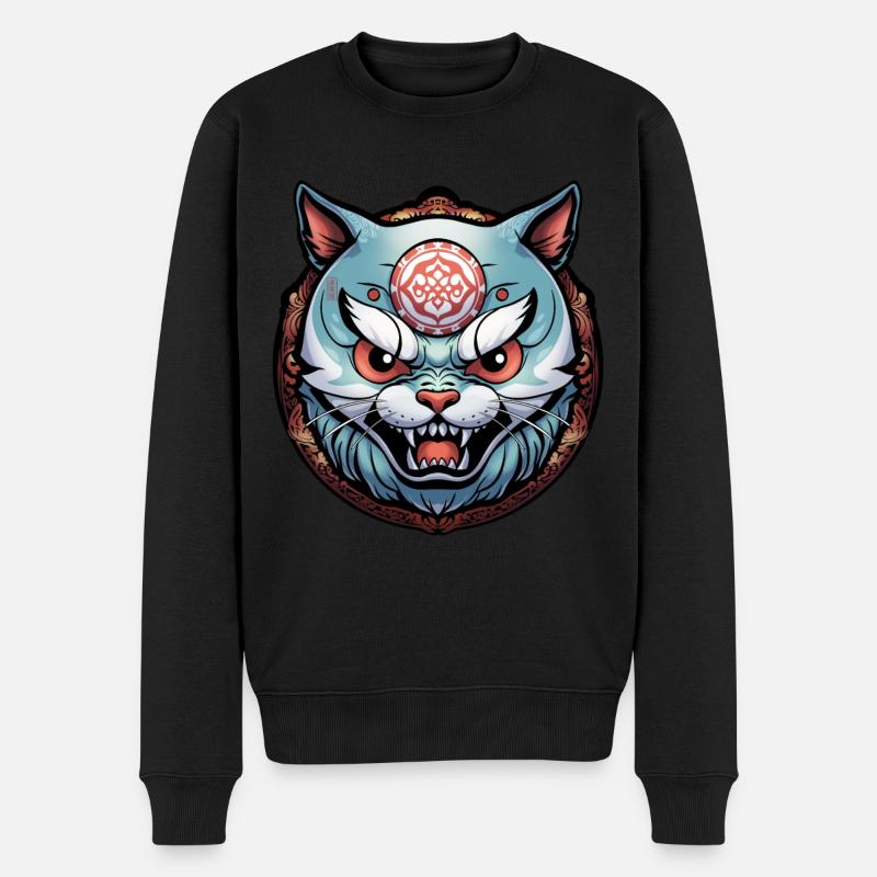 Nekomata blu - Maglione ecologico premium da uomo - nero