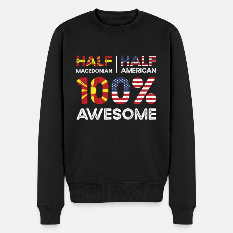Macédonien Patriote américain États-Unis - Pull Premium bio Homme - noir