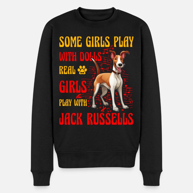 Jack Russell Girl - Männer Premium Bio Pullover - Schwarz