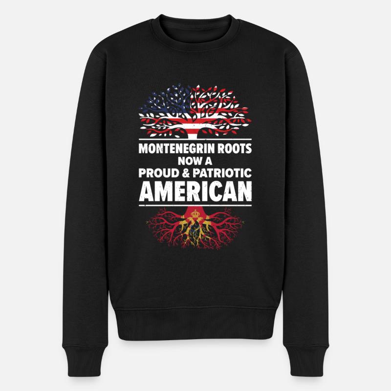 Monténégrin Patriote américain États-Unis - Pull Premium bio Homme - noir