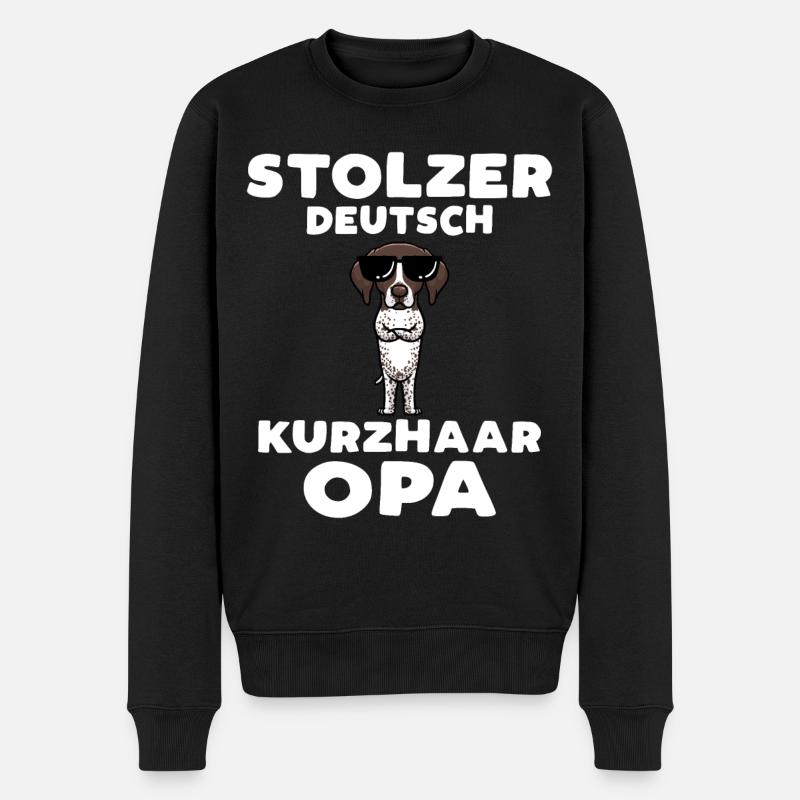 Deutsch Kurzhaar Opa - Männer Premium Bio Pullover - Schwarz