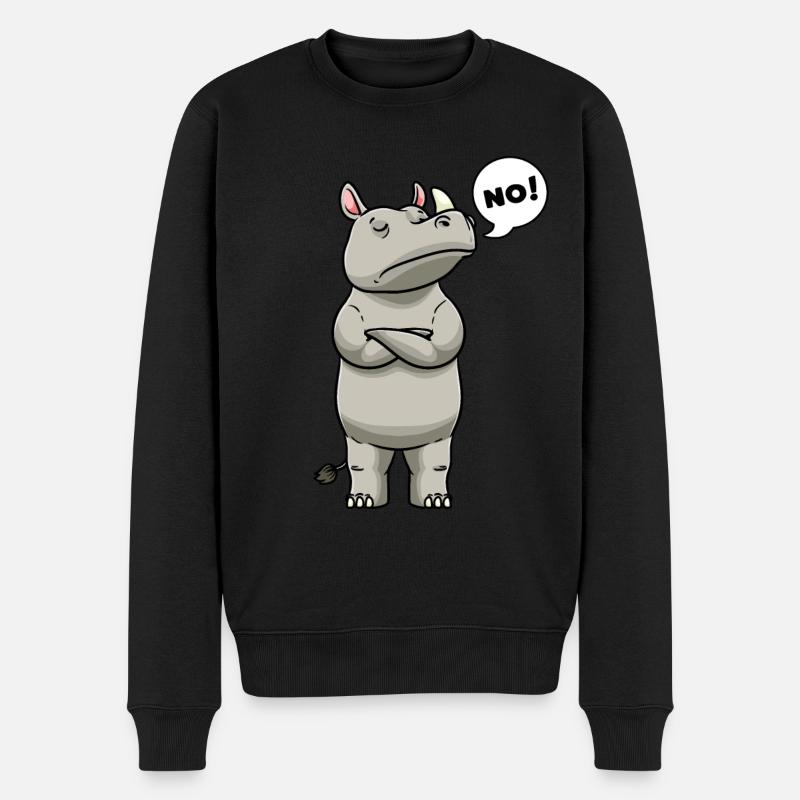 Rhinozeros Nashorn - Männer Premium Bio Pullover - Schwarz