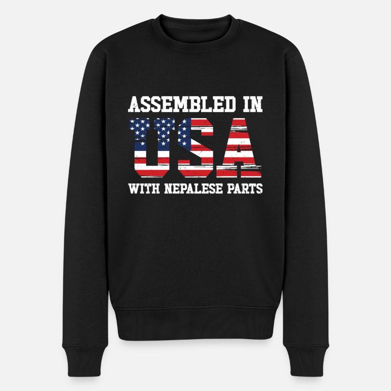 Népalais Patriote américain États-Unis - Pull Premium bio Homme - noir