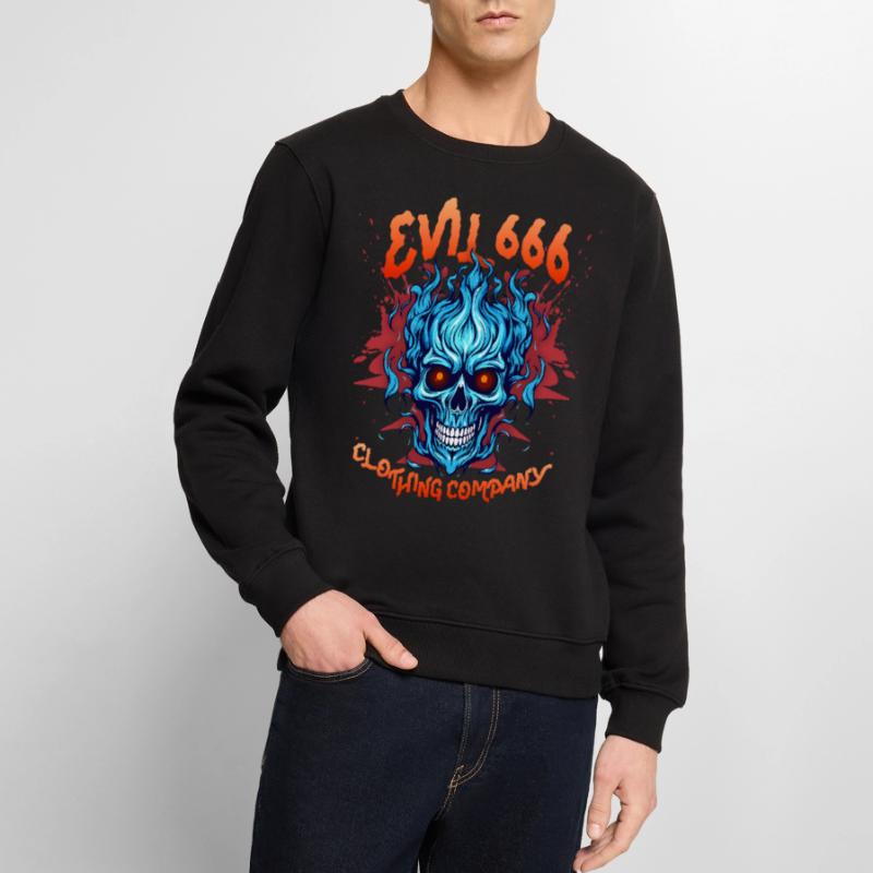Teufel-Devil, Evil 666, Comic Teufel Satan Spruch Männer Premium Bio Pullover