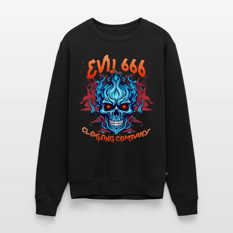 Teufel-Devil, Evil 666, Comic Teufel Satan Spruch Männer Premium Bio Pullover