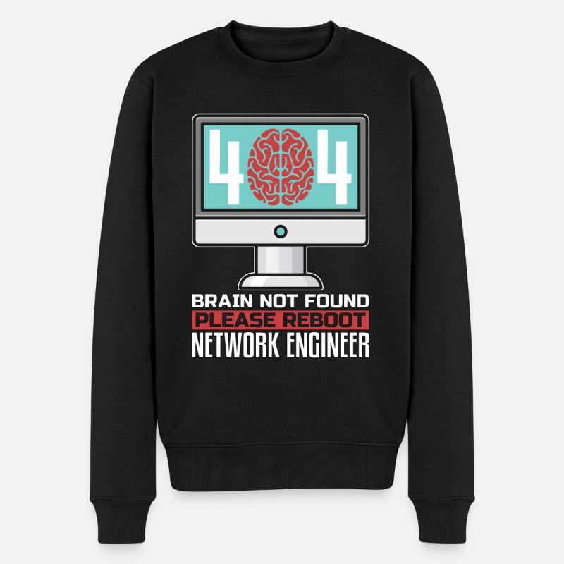 Network Engineer 404 Brain Not Found Programmer - Männer Premium Bio Pullover - Schwarz