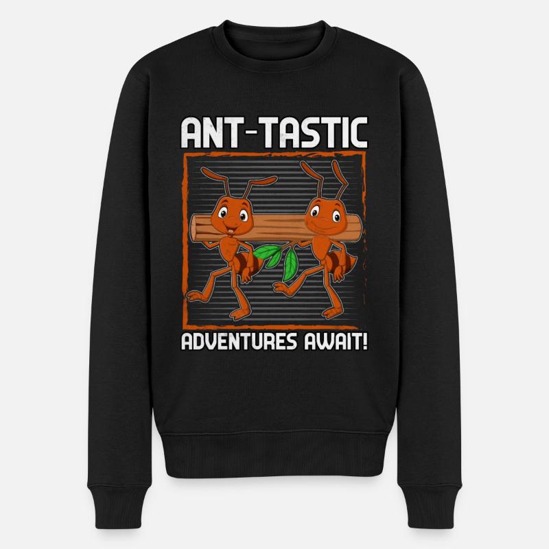 Ant-tastic adventures await - Männer Premium Bio Pullover - Schwarz