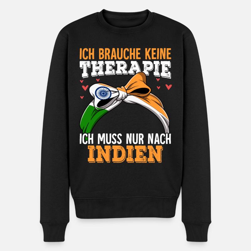 Indien - Männer Premium Bio Pullover - Schwarz