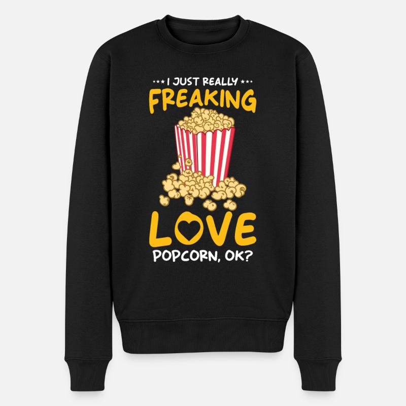Popcorn Liebhaber Geschenk Lustiges Popcorn - Männer Premium Bio Pullover - Schwarz